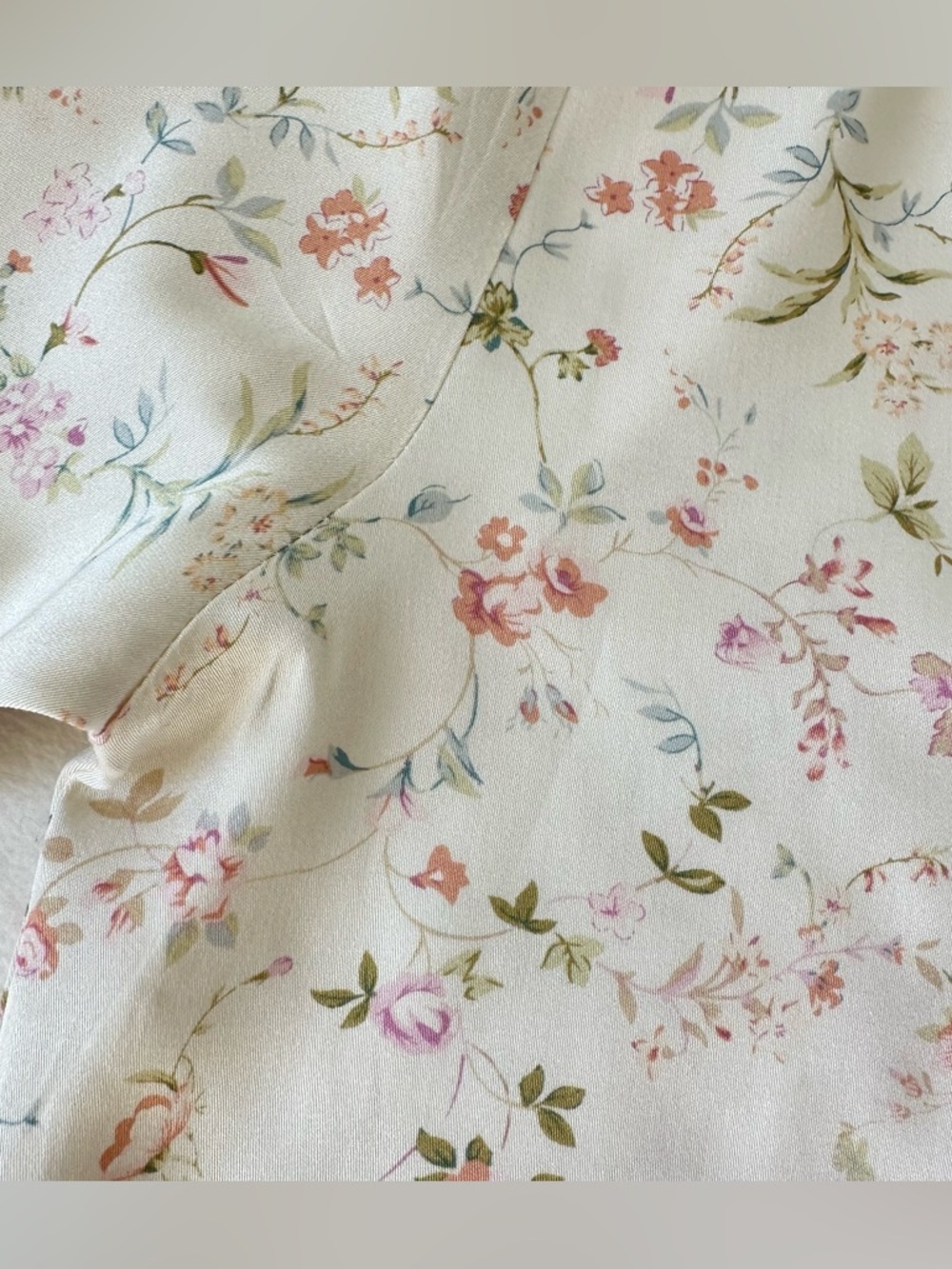 Cozyloungewear Cream Ecru Floral Shorts Pajama Set Cottagecore Cute Whimsy Gram - Picture 13 of 16